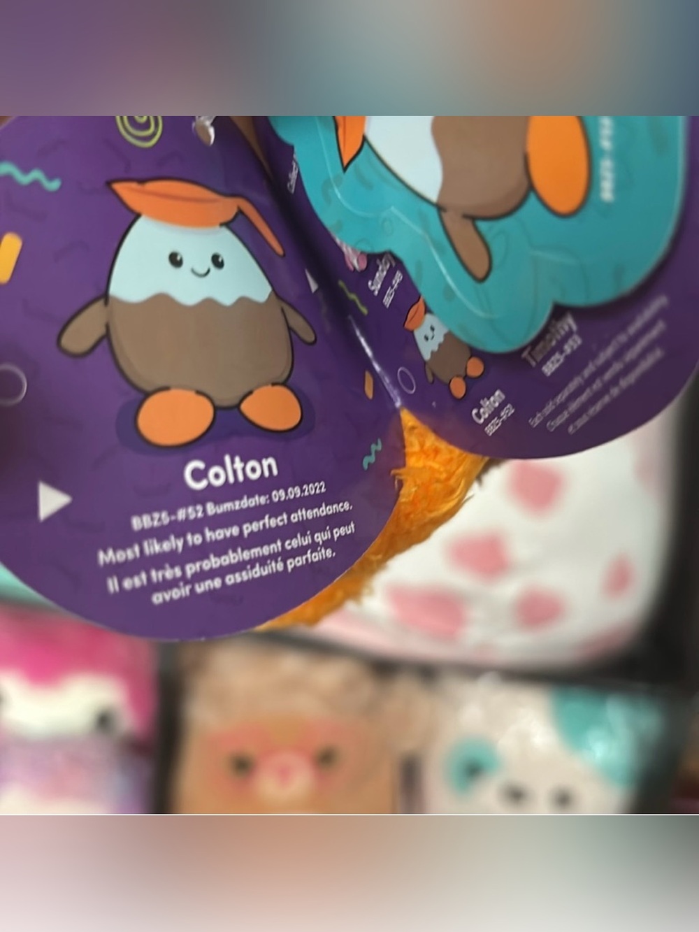 Colton - Bum Bumz Small Plush- Blue & Brown with Orange Accents - Picture 3 of 3